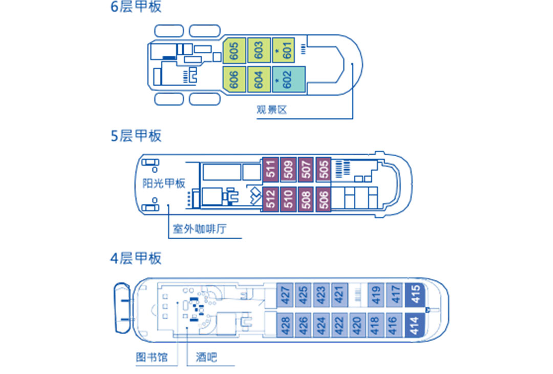 赫布里底天空号极地游轮 Hebridean 甲板图