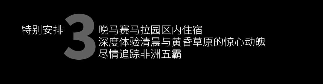 3晚马赛马拉园内住宿